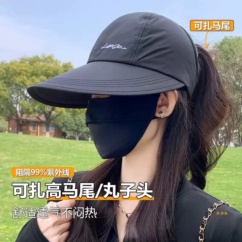 2026新款加大帽檐防曬速乾空頂帽
