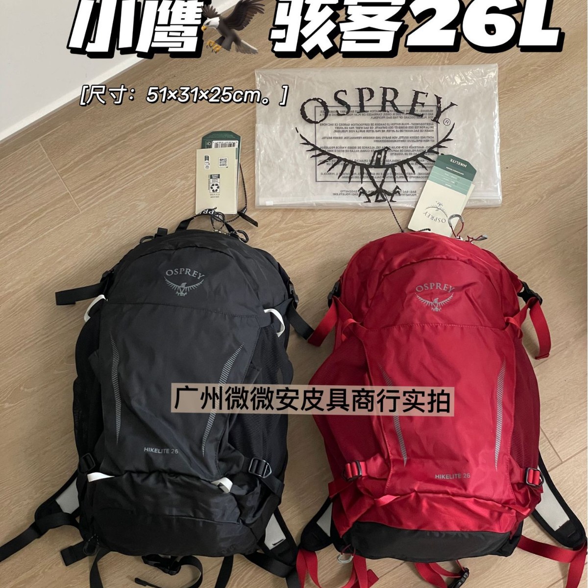 小鷹登山包 26L 輕便大容量徒步背包